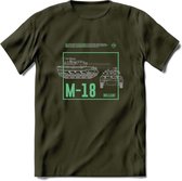 M18 Hellcat leger T-Shirt | Unisex Army Tank Kleding | Dames / Heren Tanks ww2 shirt | Blueprint | Grappig bouwpakket Cadeau - Leger Groen - S