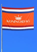 Vlag Koningsdag 150 x 100 | Nederlandse vlag | Oranje Koningsdag | Kroon | Vlag Nederland