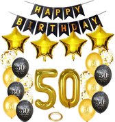 Joya Beauty® 50 jaar verjaardag feest pakket | Versiering Ballonnen voor feest 50 jaar | Vijftig Verjaardag Versiering | Ballonnen slingers opblaasbare cijfers 50