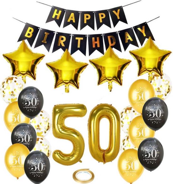 het einde Heiligdom Induceren Joya Beauty® 50 jaar verjaardag feest pakket | Versiering Ballonnen voor  feest 50 jaar... | bol.com