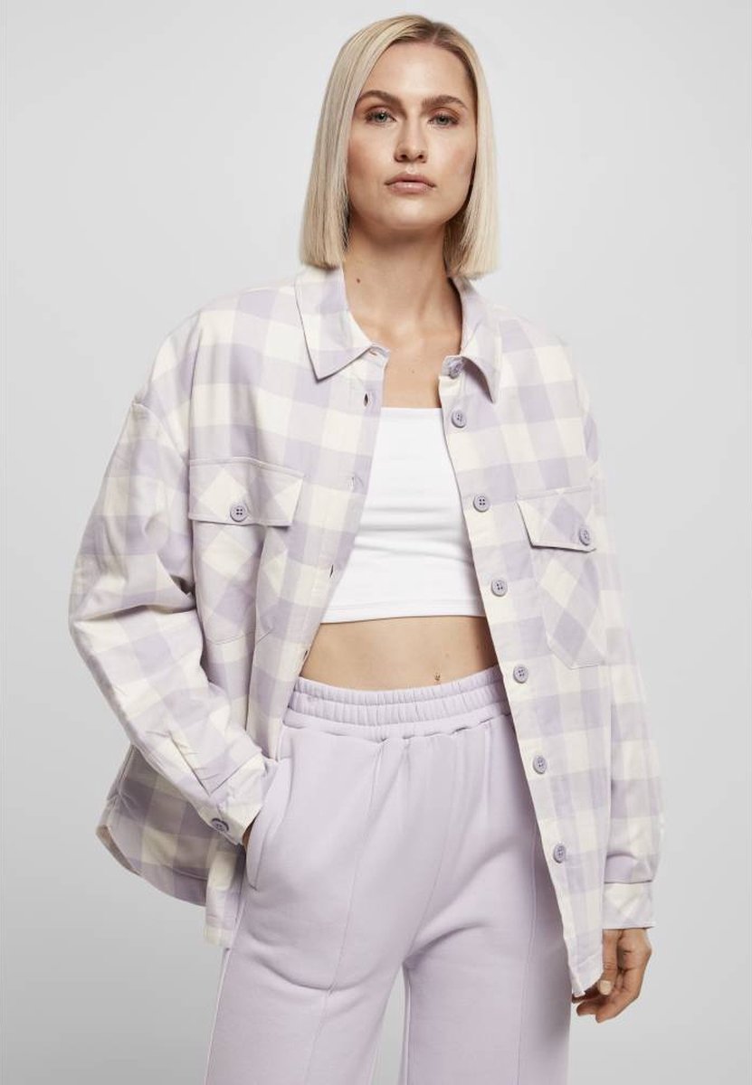 Urban Classics Flanell Padded Overshirt Blouse M Creme