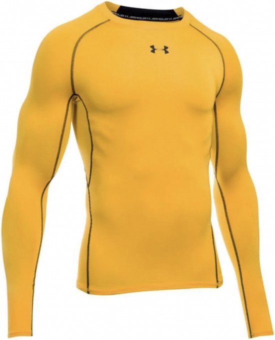 Under Armour - Compressie Shirt - Heatgear - Armour - LS Compression Shirt - Geel - Volwassenen - 3XL