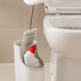 Addis - brosse WC en silicone avec support multifonctionnel pour brosse et nettoyant WC - blanc