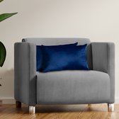 Komfortec Set van 2 Fluwelen Kussenslopen 30x50 cm - Kussenhoes - Decoratieve Slaapkamer, Bank & Sofa Kussensloop met Rits - Marineblauw