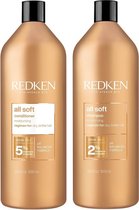 Redken All Soft Shampoo + Conditioner - 2x 1000ml - DUOPACK