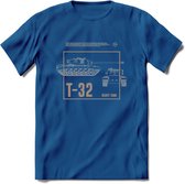 T32 Heavy tank leger T-Shirt | Unisex Army Tank Kleding | Dames / Heren Tanks ww2 shirt | Blueprint | Grappig bouwpakket Cadeau - Donker Blauw - S