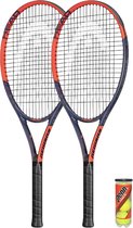 HEAD Ti.Reward Titanium Tennis Racket x 2 inc Beschermende Covers & 3 Tennis Ballen