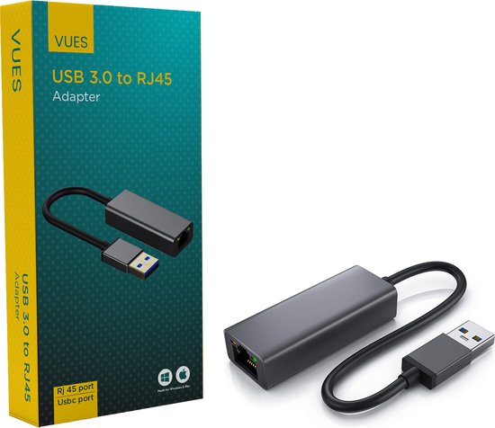 Vues USB naar Ethernet Adapter / Internet / Netwerk – 10/100/1000 Mbps - Vues