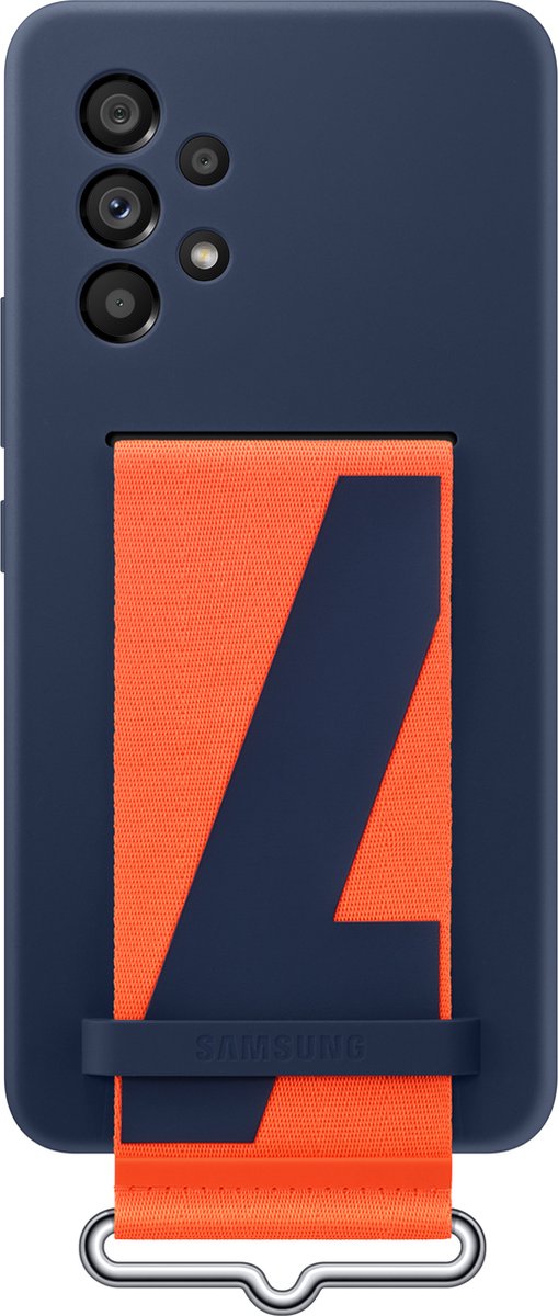 Samsung Sillicone Hoesje met Strap - Samsung Galaxy A53 - Blauw
