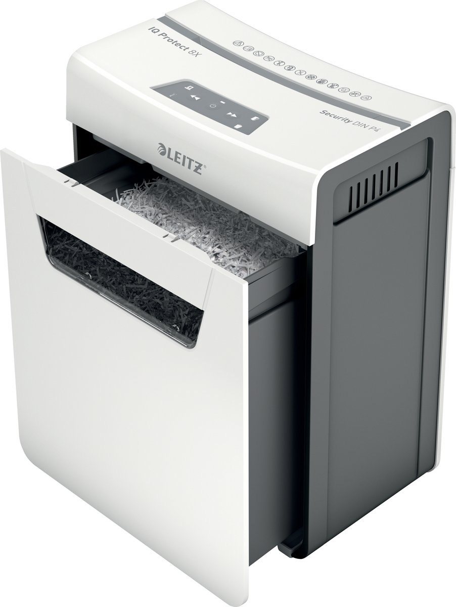 Leitz IQ Protect Premium 8X Ultrastille Papierversnipperaar thumbnail 3