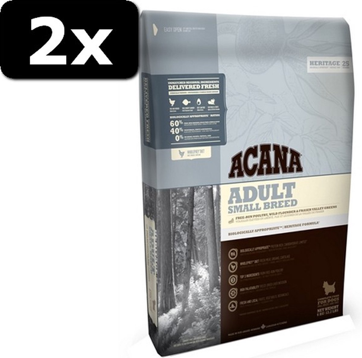 2x ACANA ADULT SMALL BREED 340GR