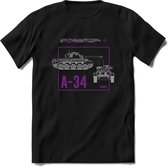 A34 Comet leger T-Shirt | Unisex Army Tank Kleding | Dames / Heren Tanks ww2 shirt | Blueprint | Grappig bouwpakket Cadeau - Zwart - S