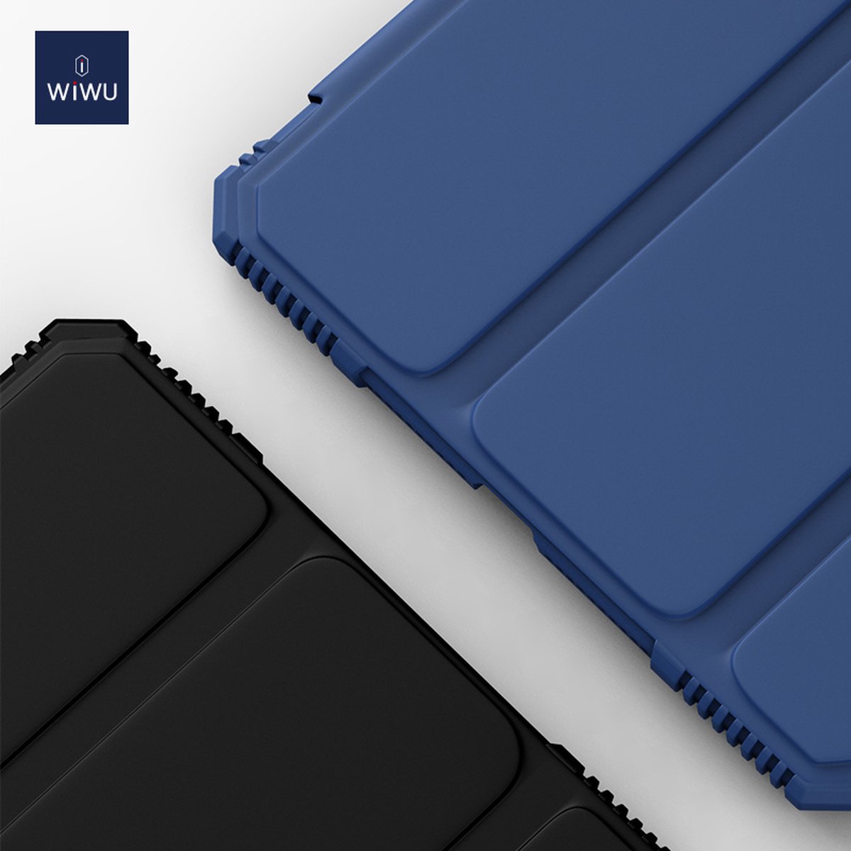 WiWu - Tablet hoes geschikt voor iPad Air 10.9 2022 - Schokbestendige Tri-Fold Case met TPU frame - Alpha Smart Folio Case - Zwart