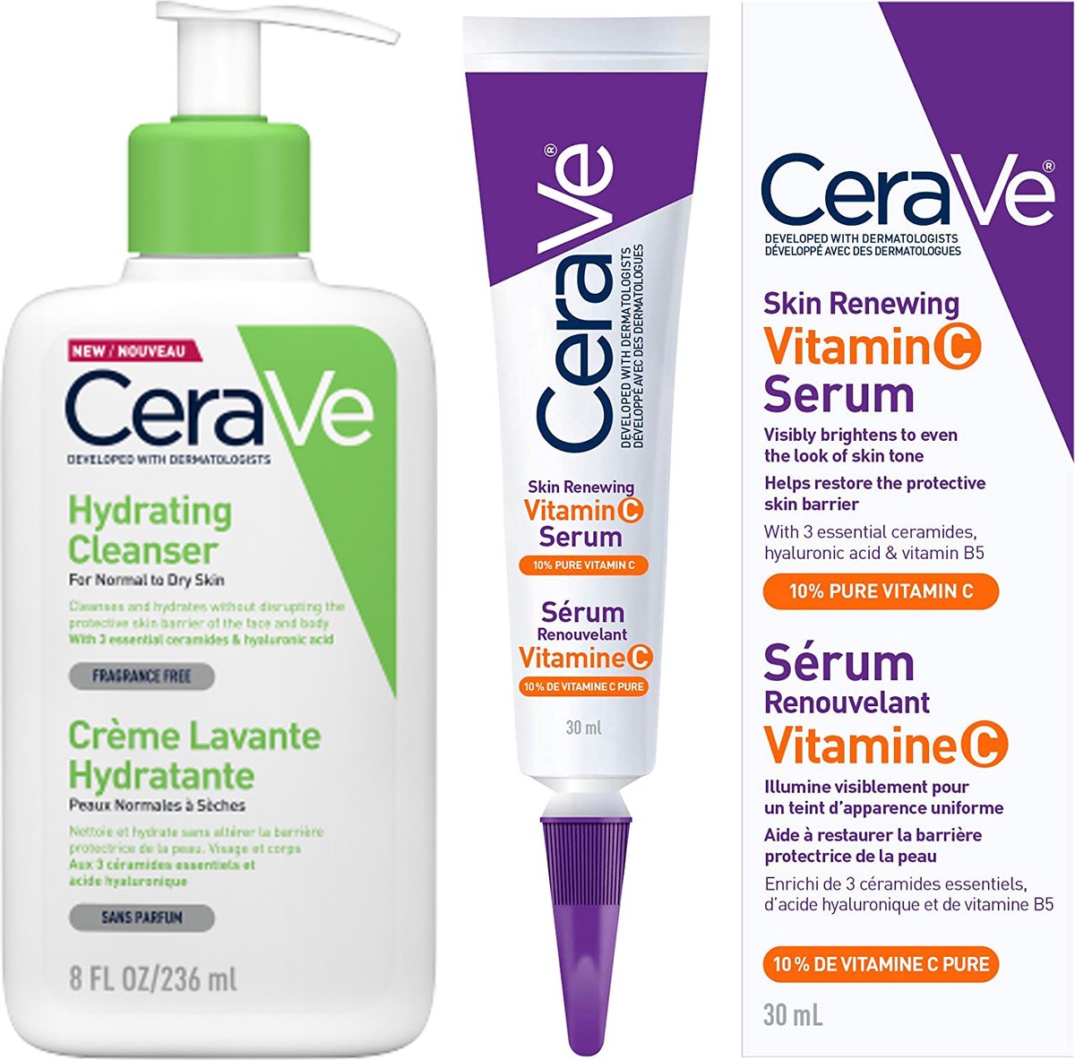 Ceravé Best Duo Set Anti-Aging - Sérum Vitamine C- Acide Hyaluronique - 10% Vitamine  C... | bol.com