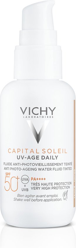 Vichy Capital Soleil UV-Age - Dagelijkse zonnebrand voor het gezicht - SPF50+ Getint - 40ml