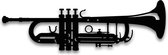 Muurdecoratie woonkamer - Wanddecoratie industrieel - Trompet - Instrument - Blaasinstrument - Metaal - Metalen wanddecoratie - Woonkamer decoratie - 60x19cm - incl. ophangsysteem