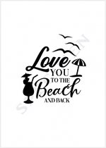 A6 (10.5x14.8cm) enkele quote kaarten to the beach & back - 50 stuks | excl. enveloppen | strandtent | beachclub kaart | zomer | groothandel | woondecoratie |wenskaart