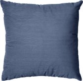 Mistral Home - Sierkussen - 45x45 cm - polyester corduroy - met rits en binnenkussen - Corduroy - Blauw