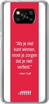 6F hoesje - geschikt voor Xiaomi Poco X3 Pro -  Transparant TPU Case - AFC Ajax Quote Johan Cruijff #ffffff