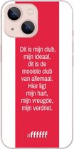 6F hoesje - geschikt voor iPhone 13 Mini -  Transparant TPU Case - AFC Ajax Dit Is Mijn Club #ffffff