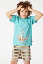 Woody pyjama jongens/heren - zeegroen - mandrill aap - 221-1-PSU-S/717 - maat XL