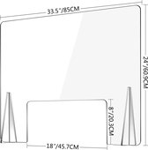 Kassa Spatscherm - 85x61cm - Plexiglas Scherm - Bureauscherm - Kassascherm - Coronoscherm - Kuchscherm - Schild Voor Hoesten & Niezen