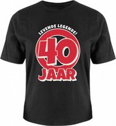 T-shirt Leeftijd 40 jaar katoen zwart one-size