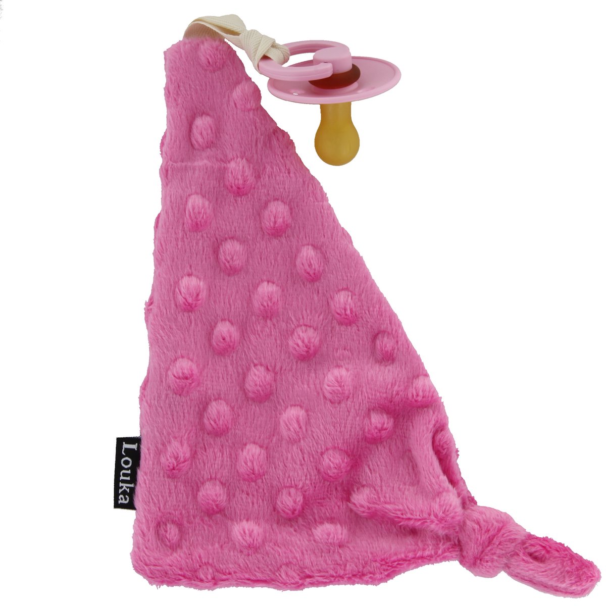 Goedkoopste Louka Speendoekje driehoek minky fel roze - speenknuffel - excl. Bibs speen