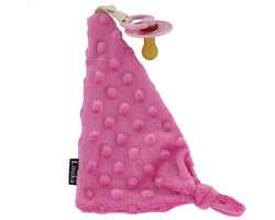 foto van Louka Speendoekje driehoek minky fel roze - speenknuffel - excl. Bibs speen