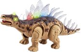Dinosaurus speelgoed - Stegosaurus - met lichtjes en dinosaurus geluid - bruin - 35CM (incl. batterijen)