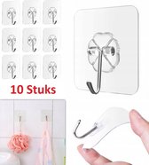 Hooks & More - Zelfklevende multifunctionele haakjes voor op je muur, wand of kast - Handig in de keuken/badkamer/woonkamer/slaapkamer - Waterbestendig - 10 stuks transparant - gratis verzending