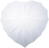 paraplu hartvormig 110 cm polyester wit