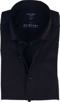 OLYMP Luxor 24/Seven modern fit overhemd - marine blauw tricot - Strijkvriendelijk - Boordmaat: 48