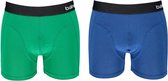 boxershorts Basic heren viscose groen/blauw 2 stuks mt XXL