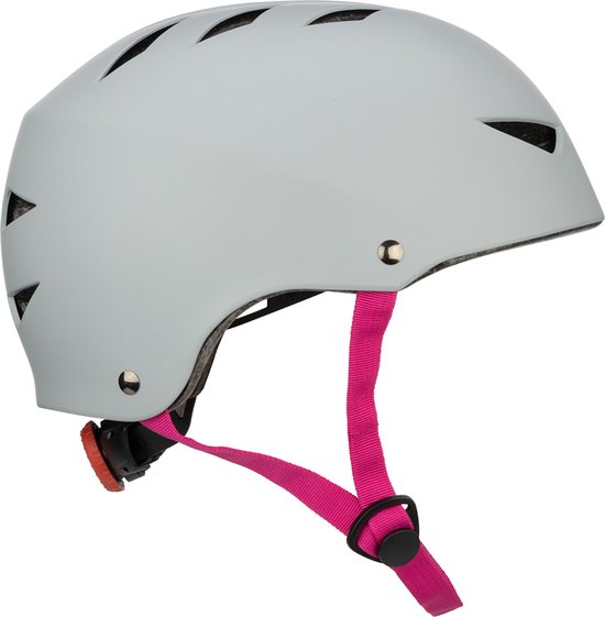 Foto: Nijdam skate helm verstelbaar stone blush maat m 54 58 cm grijs roze
