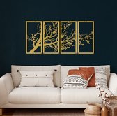 Wanddecoratie | Boom Van Leven / Tree of Life| Metal - Wall Art | Muurdecoratie | Woonkamer |Gouden| 100x50cm
