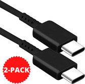 USB C naar USB C kabel - Oplader - USB C oplader - Snellader - Universeel - Zwart - 2-PACK