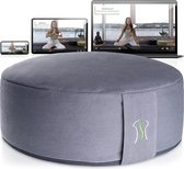 BACKLAxx® Overtrek meditatiekussen met boekweitvulling yogakussen - zithoogte 15 cm en zitbreedte 35 cm yoga zitkussen - incl.