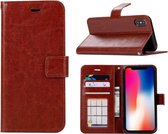 Apple iPhone X/Xs - Bookcase - Portemonnee hoesje - Magneetsluiting - DONKERBRUIN