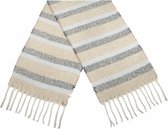 sjaal Gestreept dames 180 cm polyester/acryl beige/wit