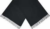 sjaal effen dames 180 x 72 cm polyester zwart one-size