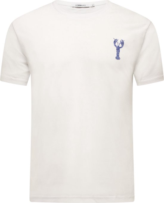 Hommard T-Shirt Wit met kleine Blauwe Paisley Lobster Medium