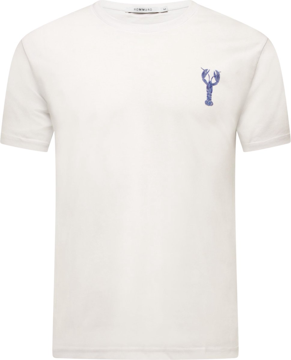 Hommard T-Shirt Wit met kleine Blauwe Paisley Lobster Medium