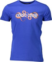 Roberto Cavalli T-shirt Blauw L Heren