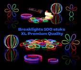 Breaklights 100 stuks XL Premium Quality | Breaklights | Breekstaafjes | Party Armbandjes | Party | Glow In The Dark Sticks