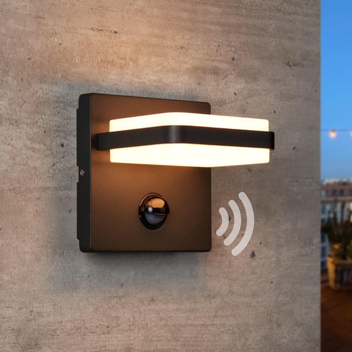 Wandlamp met sensor Stefano - antraciet Ideale tuinlampen voor aan de muur, wand of schutting