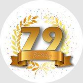 24x Verjaardag ronde stickers 79 jaar - Happy Birthday Feest Stickervellen Kinderen Volwassenen Cadeau Sticker