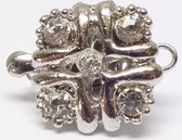 Art & Pearls – 18 juwelen sluitingen met  bergkristal – Platina Plated - Anti-Allergisch