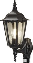 Oneiro’s Luxe wandlamp Firenze sensor 48 cm E27 aluminium zwart - zwart - prikspot - zonne-energie - led buiten - lamp - solar – LED – tuinverlichting – tuin – zomer – verlichting