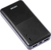 Grixx Powerbank 15000mAh Snelle Oplader - Micro USB en USB-C - 3.1 A (Max) - Zwart